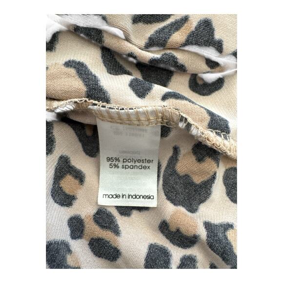 Lane Bryant Top Womens Plus 22/24 Animal Print Cowl Draped Neck Rouched Blouse - Picture 11 of 11